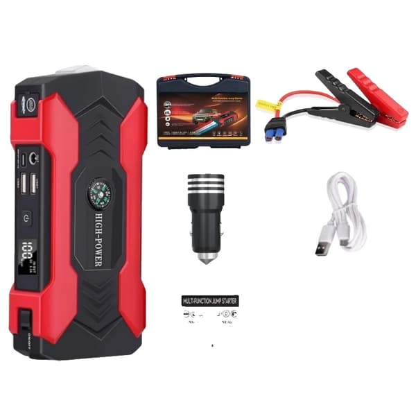 Bil Jump Starter, 8000mAh kapacitet, Type-C opladningsport,Sæt Menu E