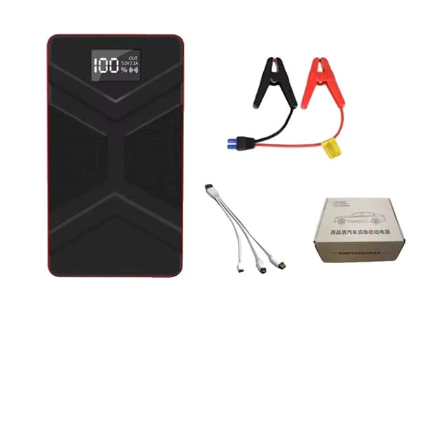 Auton käynnistysakku, 6500mAh kapasiteetti, 5.0V/2.1A ulostulo,Musta