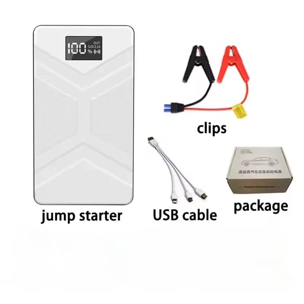 Bil Jump Starter, 6500mAh kapacitet, 5.0V/2.1A udgang,Hvid