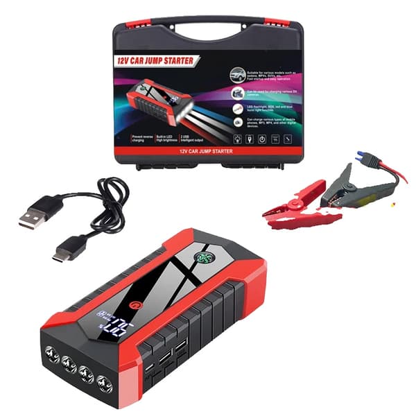 12V Bilstartare, 6000mAh Kapacitet, Bärbar Powerbank,Set Meny A EU