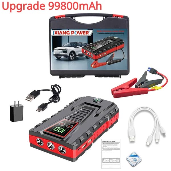 Kannettava auton käynnistysakku, 99800mAh akunkapasiteetti, 5000A huippuvirta,Vakio