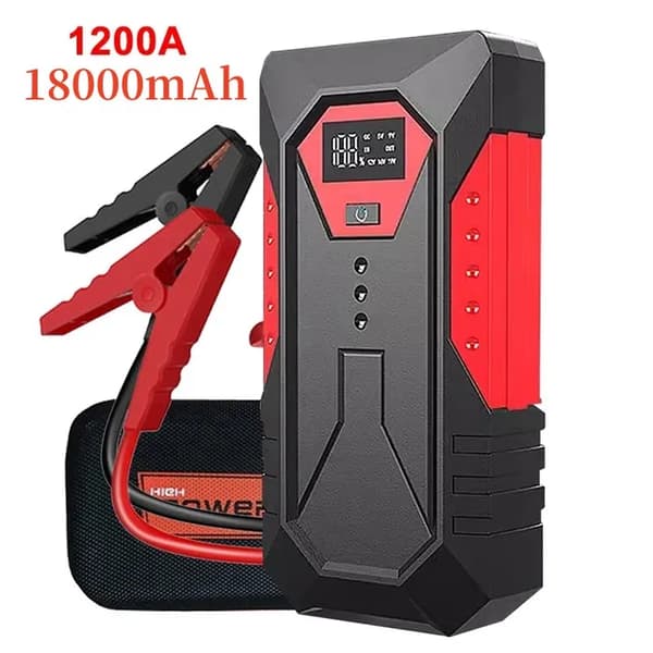 Auton hyppykäynnistin, 1200A huippuvirta, 18000mAh virtapankki, 18000mAh 1200A