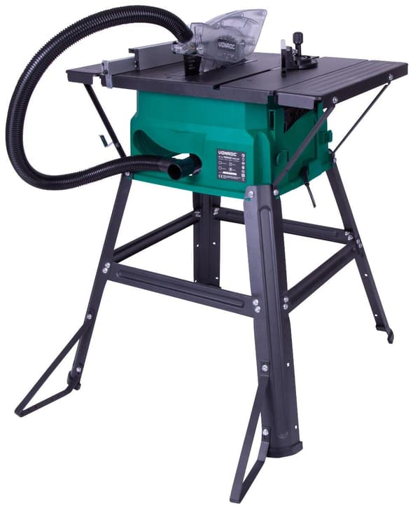 VONROC Bordrundsav - 1500W | 210mm | Støvsugeradapter - Ståloverflade | Inkl. Guide - Savklinge og Tilbehør