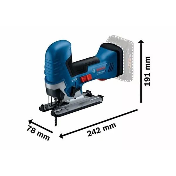 Batteridriven sticksåg - Bosch - GST 18V-125 S - 18V - 65 mm såg djup - Borttagbar motor