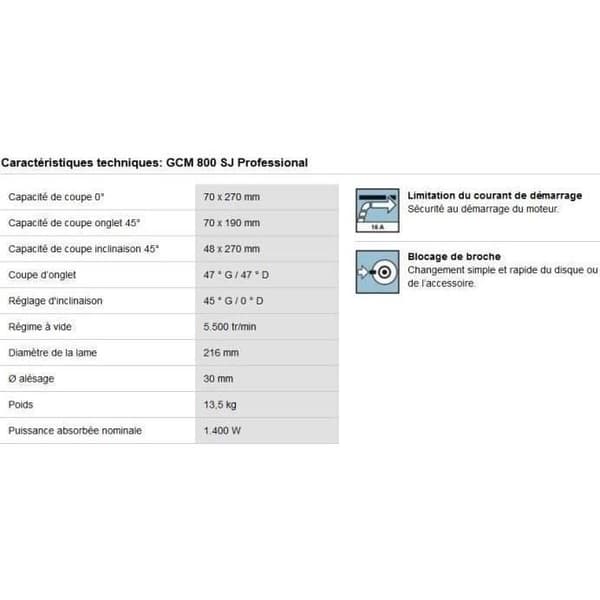 BOSCH PROFESSIONAL GCM 800 SJ radiell geringssåg - 216 mm - 1400 W - 70 mm - Blå