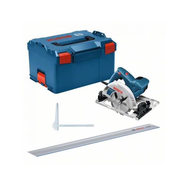 Cirkelsåg GKS 55 1350 W - BOSCH - med GCE + skena 140 cm - L-BOXX - 0615990M91