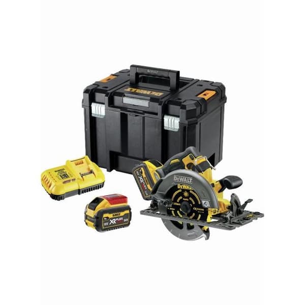 Cirkel såg 2.0 XR FLEXVOLT 54V 3Ah Li-Ion Borstlös kompatibel med DEWALT styrskena - 190mm - 2 batterier - TSTAK låda -