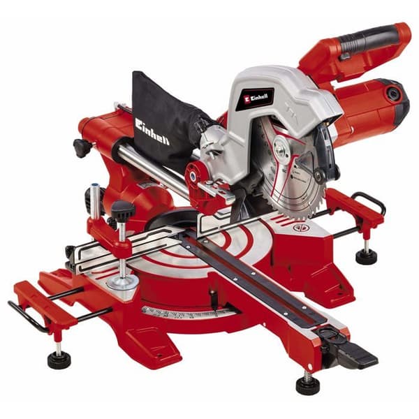 Einhell TC-SM 216 radiell geringssåg (1600 W, snabbjusterbar svängbord och vinkelstopp, laser, sidoförlängningar, b