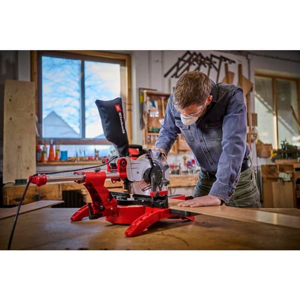 Einhell Kap- och geringssåg radiala TC-SM 2534/1 Dual (max. kapacitet 2350 W, integrerad skena, lutande såghuvud)