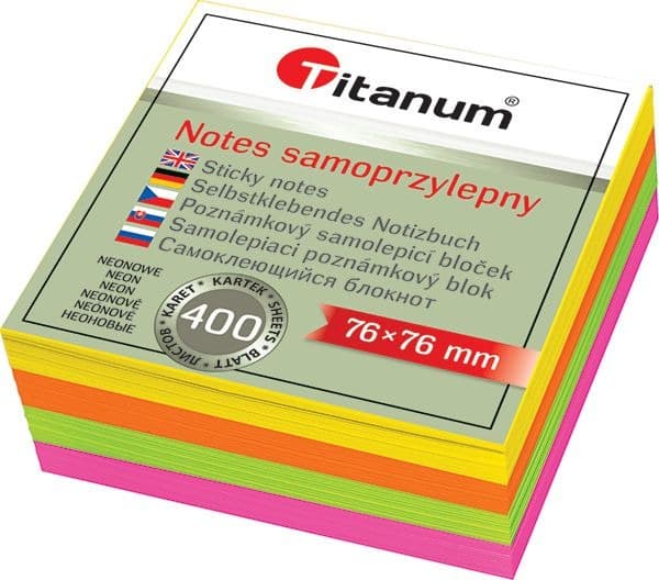 NEON tarralapun kuutio 76x76 mm Titaani