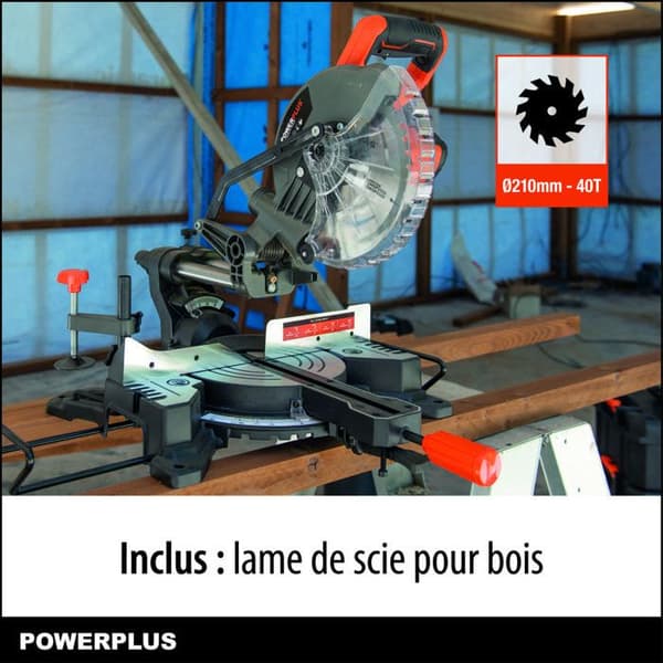Dual Power Trådlös Kap- och Kappmaskin 20 V POWDP2560 - Cirkelsåg Ø 210 mm - Inbyggd Laser - utan Batteri eller Laddare - 1 Tillbehör
