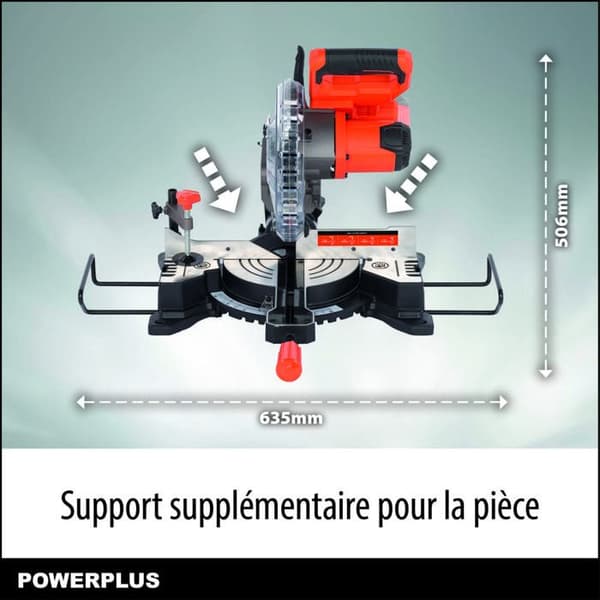 Dual Power Trådlös Kap- och Kappmaskin 20 V POWDP2560 - Cirkelsåg Ø 210 mm - Inbyggd Laser - utan Batteri eller Laddare - 1 Tillbehör