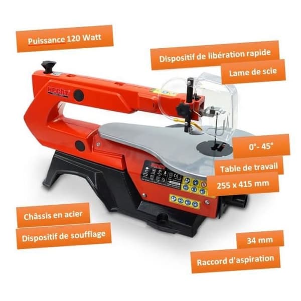 Hecht 8916 Kraftfull elektrisk sticksåg 120W lutning 50HZ variabel hastighet 400 - 1650 oscillationer-min