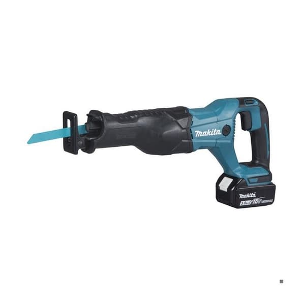 18V kolvsåg + 2 5Ah batterier + laddare + box - MAKITA - DJR186RTE