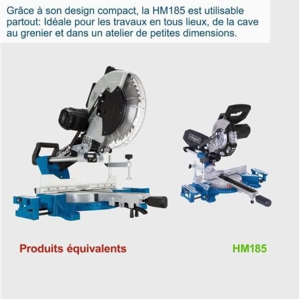 Radiell geringssåg - SCHEPPACH - HM 185 - 1400 W - Blad Ø 185 mm - Trä
