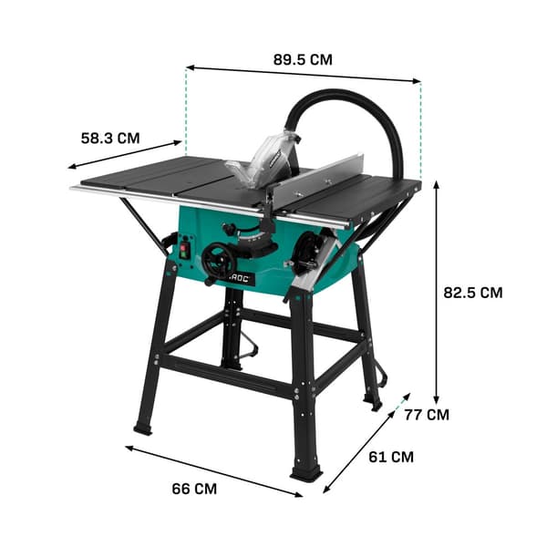 VONROC Bordrundsav - 2000W | 250mm | Støvsugeradapter - Ståloverflade | Inkl. Guide - Savklinge 60T og Tilbehør