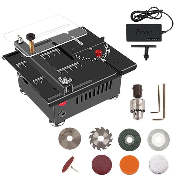Mini træbearbejdningsbordssav, 100W motor, kompakt design,EU