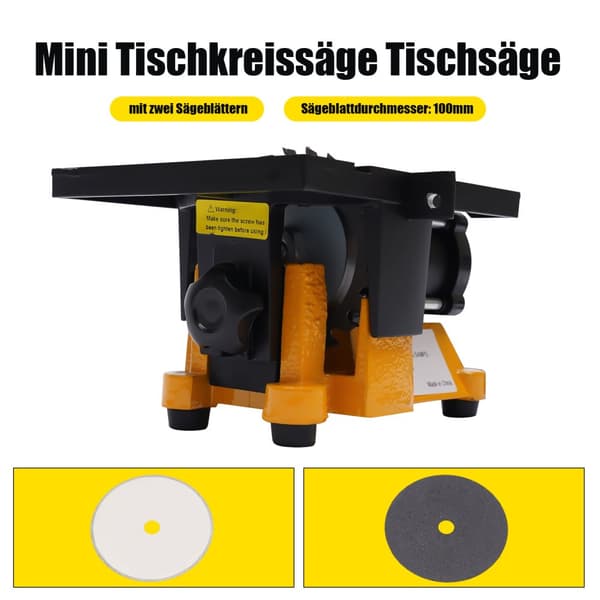 90W Bordsav, 4500 RPM Hastighed, Justerbar Gevindguide, Egnet til Træ, Metal, Sten