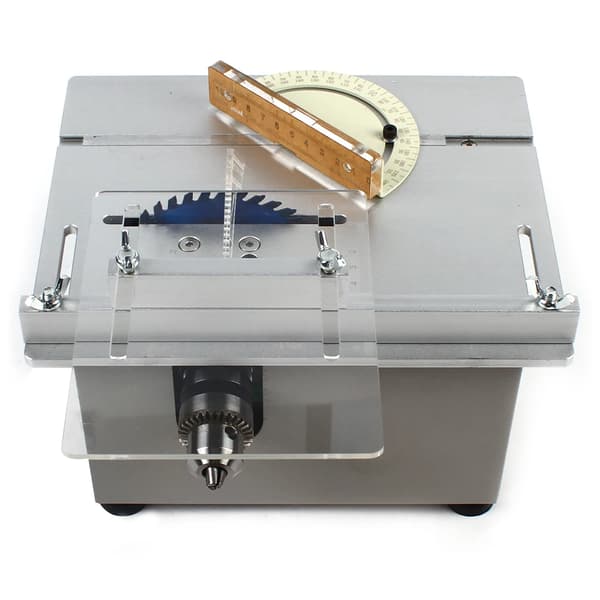 Mini precision bordssåg, justerbar skärhöjd, 9000 RPM hastighet,Silver