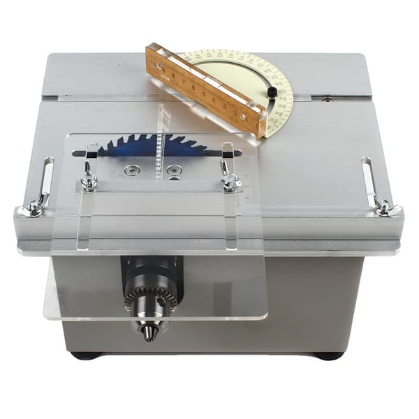 Mini precision bordssåg, justerbar skärhöjd, 9000 RPM hastighet,Silver
