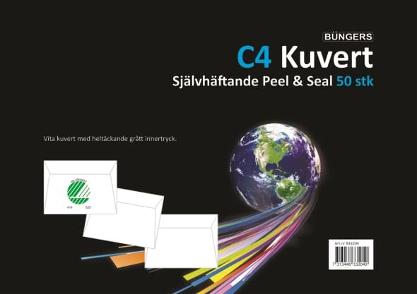 Kuvert - C4 - Peel & Seel - Vit - 50 st