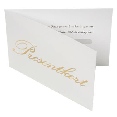 Presentkort & Kuvert med guldtext - 10 st