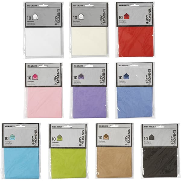 Kuverter Storpack - Mixade Färger - 30 set