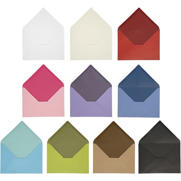 Kuverter Storpack - Mixade Färger - 30 set