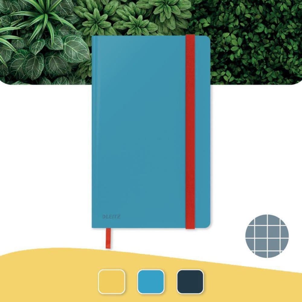 Leitz Cozy Notebook A5 Soft Touch Rutig - Hårt omslag för bärbar dator - Perfekt för hemmakontor/jobba hemma - Serene Blue