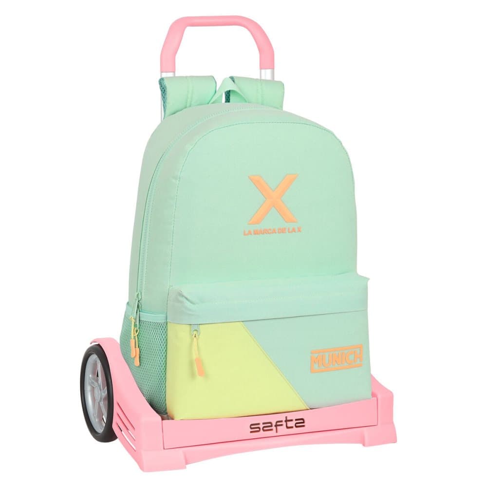 Skolväska med hjul Munich Sunset Grön Gul (30 x 46 x 14 cm)