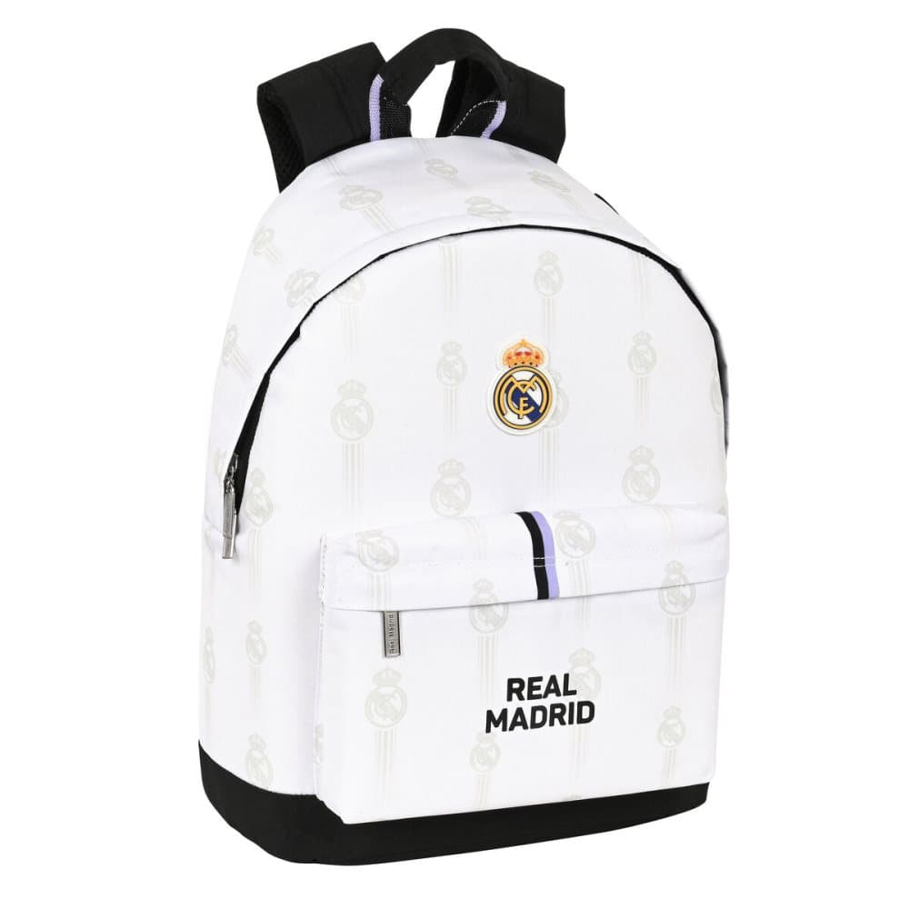 Skolryggsäck Real Madrid C.F. Svart Vit (31 x 41 x 16 cm)