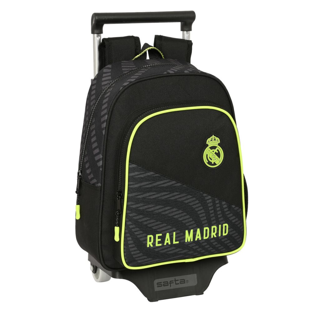 Skolväska med hjul Real Madrid C.F. Svart (27 x 33 x 10 cm)