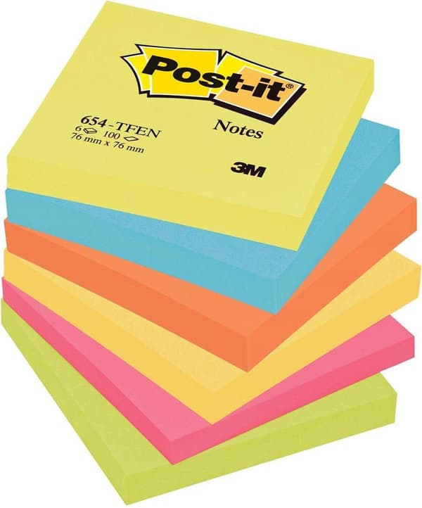 3M Post-it Post-it anteckningsblock, 76x76 mm, diverse, 6-pack