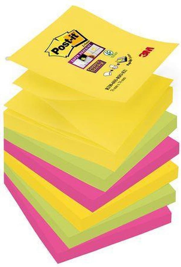 MEMO BLOCK 3M POST-IT S330-6RO 76X76MM FARVE RIO