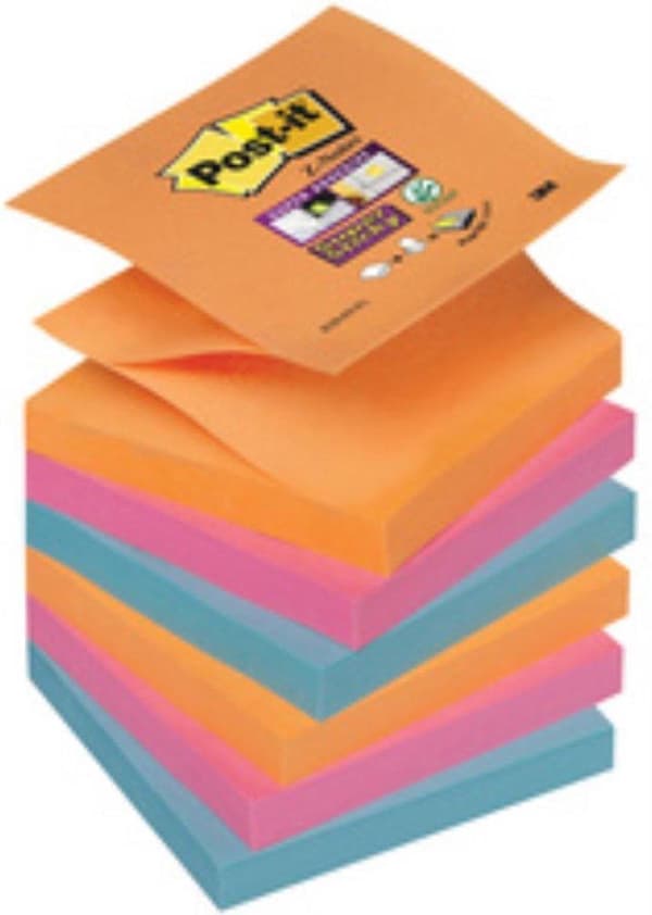 MEMO BLOCK 3M POST-IT S330-6RO 76X76MM FARVE RIO