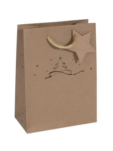 SIGEL GT038/5 Medium Kraftpapperspresentpåsar, set om 5, 23 x 17 cm, brun, jul