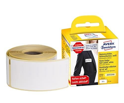 Avery Zweckform - film - avtagbart lim - vit - 41 x 89 mm 200 etikett(er) (1 rulle(r) märken (AS0722560)