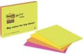 Pikkukuva 2 / 3: Post-it® kokousmuistiinpanot, vihreä, vaaleanpunainen, oranssi, keltainen, 149 x 200 mm, 4 tyynyä, 45 arkkia/lohko