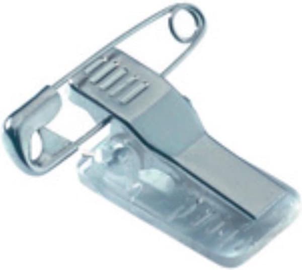Holdbar badge med kombinationsclips størrelse 54 x 90 mm i æske - 50 stk.