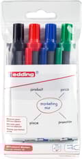 Miniatyrbillede 1 af 3: Edding Retract 12 Whiteboard Marker Sæt med 4 Assorterede