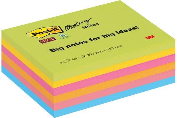 3M 86456SSEU Sticky Notes Rectangle Multicolor 45 ark (8645-6SS-EU)