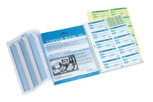 Slitstark besöksbok med 300 namnlappar