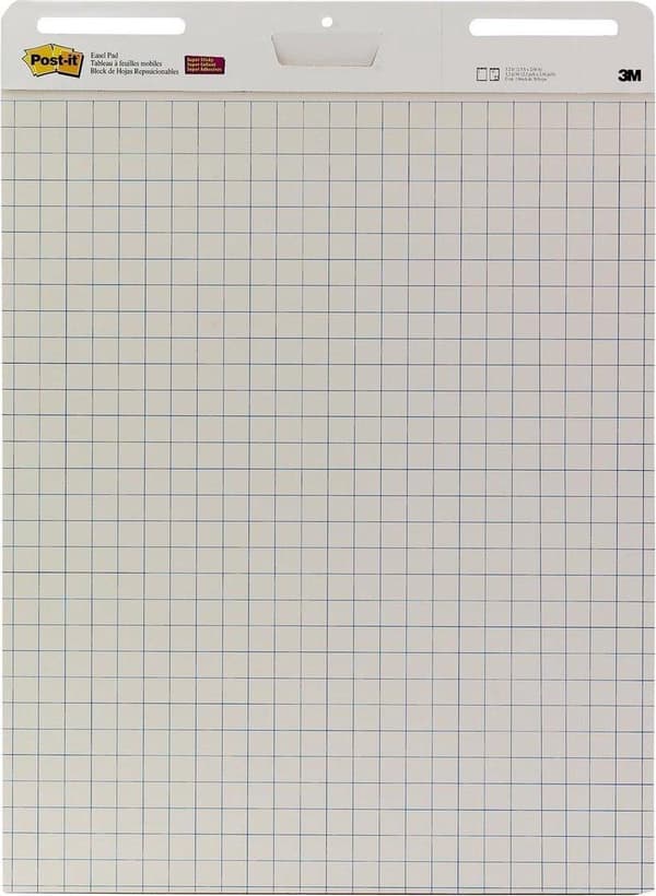 Post-it® Super Sticky selvklæbende flipover-gitterpapir 2 puder 635 mm x 762 mm