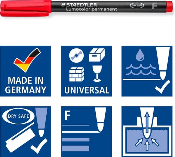 STAEDTLER Lumocolor permanent pen F - sæt med 14 farver