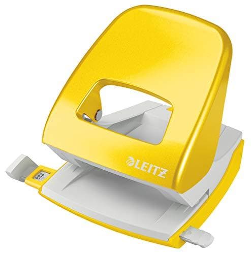 Leitz NeXXt stans- och häftningsset för upp till 30 ark, inklusive häftklamrar, gul, WOW, 50951016