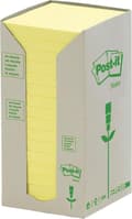 Miniatyrbillede 1 af 3: 3M Post-it memoblok Genbrugt Tower, 76x76 mm, gul, pakke med 16 stk.