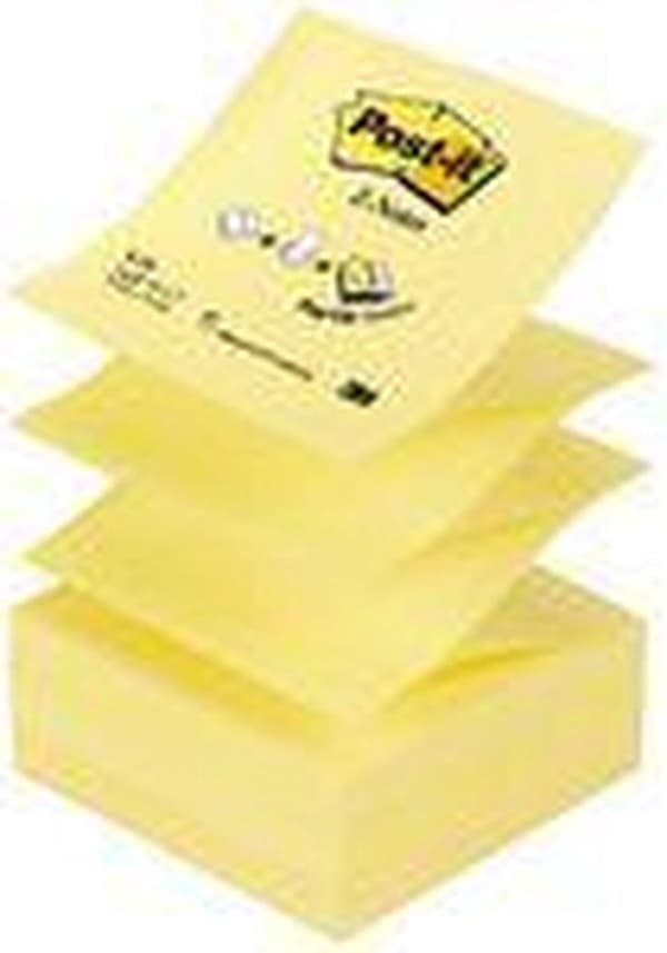 3M Post-It: Z-Notes refill 76x76 mm, 12 blokke á 100 ark