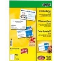 Sigel Business Card 3C LP796 - käyntikortit - kirkkaan valkoinen - 85 x 55 mm - 225 g/m2 - 400 korttia (40 arkkia x 400) (LP796)