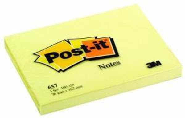 Post-it® Notes, Canary Yellow™, 12 kuber, 76 x 102 mm