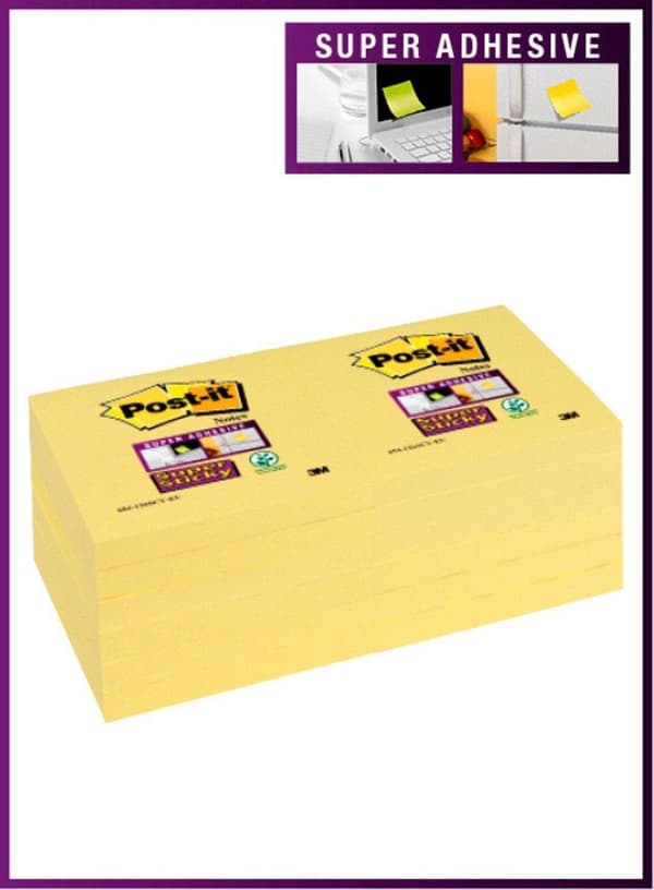 Post-it® Super Tarralaput - Canary Yellow™ - 76 x 76 mm